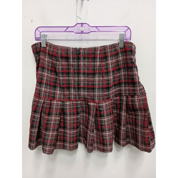 Vintage Y2K No Boundaries Womens Mini Skirt Size 17 Red Plaid Pleated Grunge - Picture 7 of 7